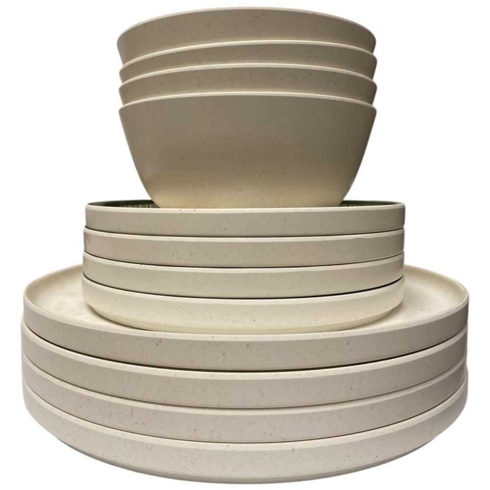 Member's Mark Lightweight Break Resistant Melamine Dinnerware Set, 12pc, Ivory